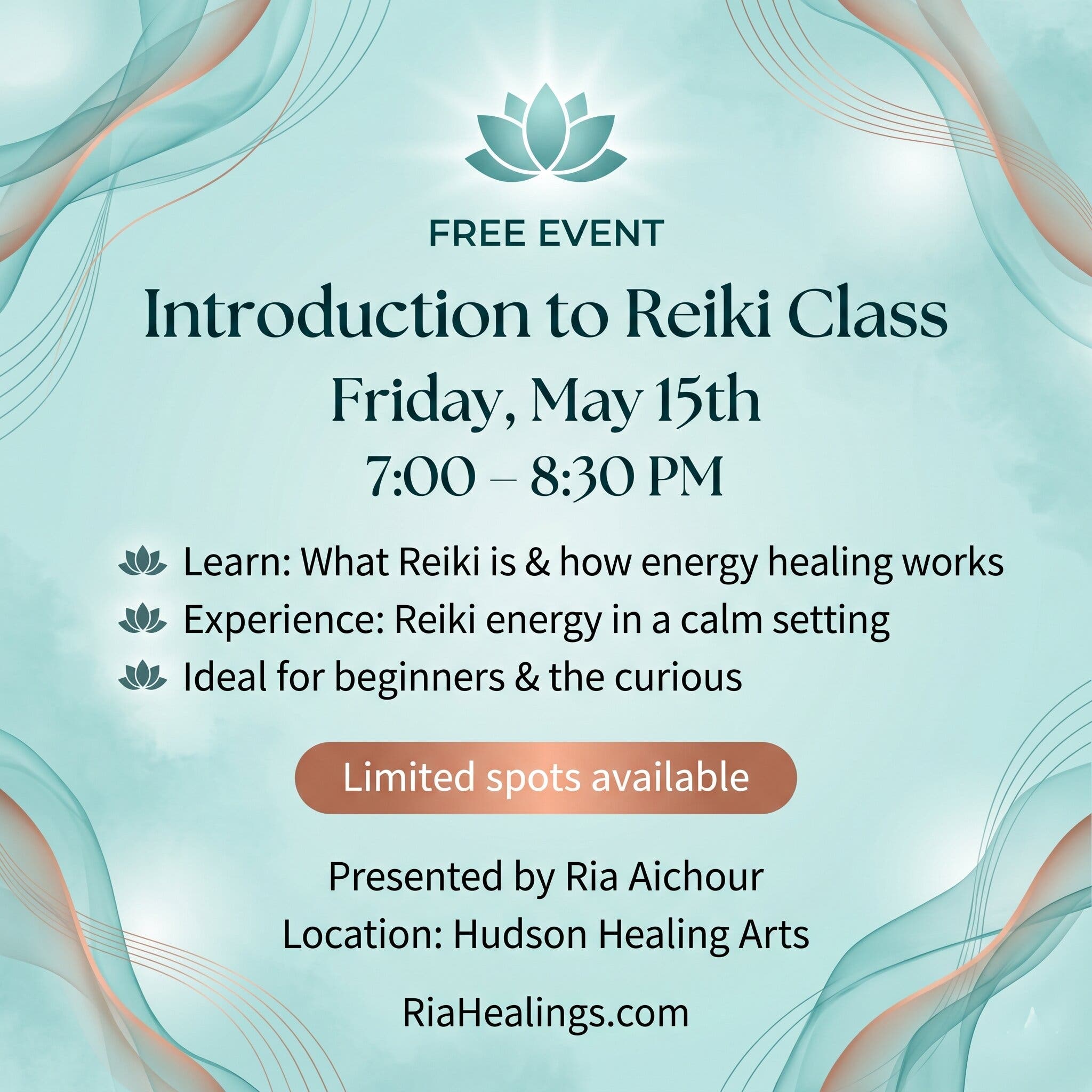 FREE Introduction to Reiki Class in Hoboken