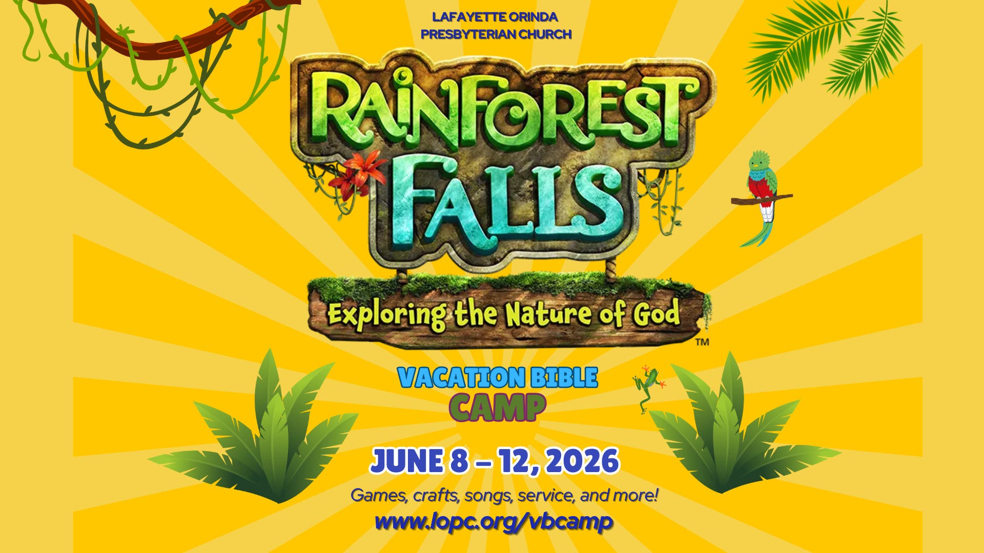 Join us this Summer at LOPC for Rainforest Falls Camp!