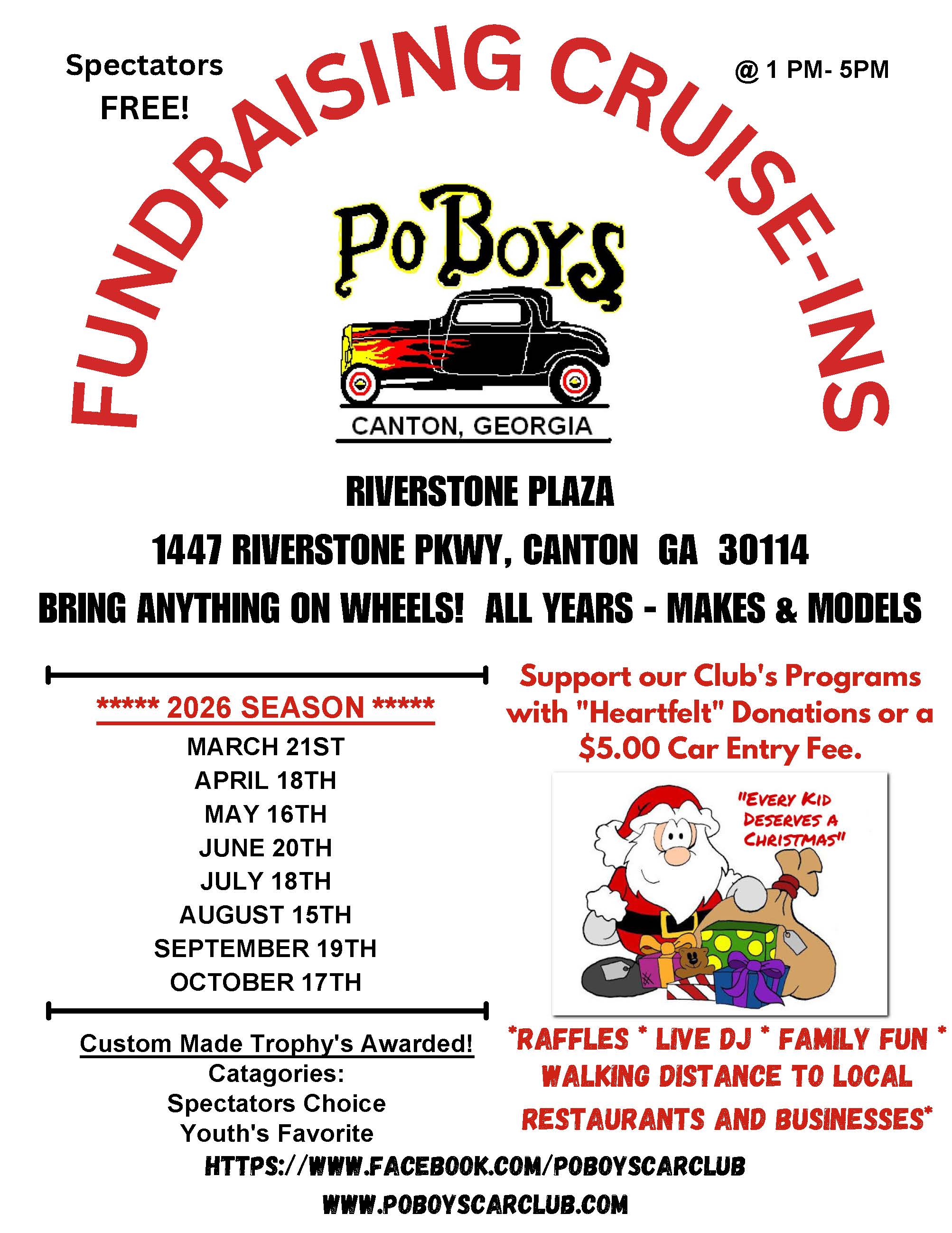 PoBoys Car Club Fundraising Cruise-Ins