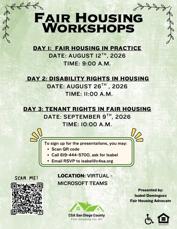 CSA Fair Housing Workshops 