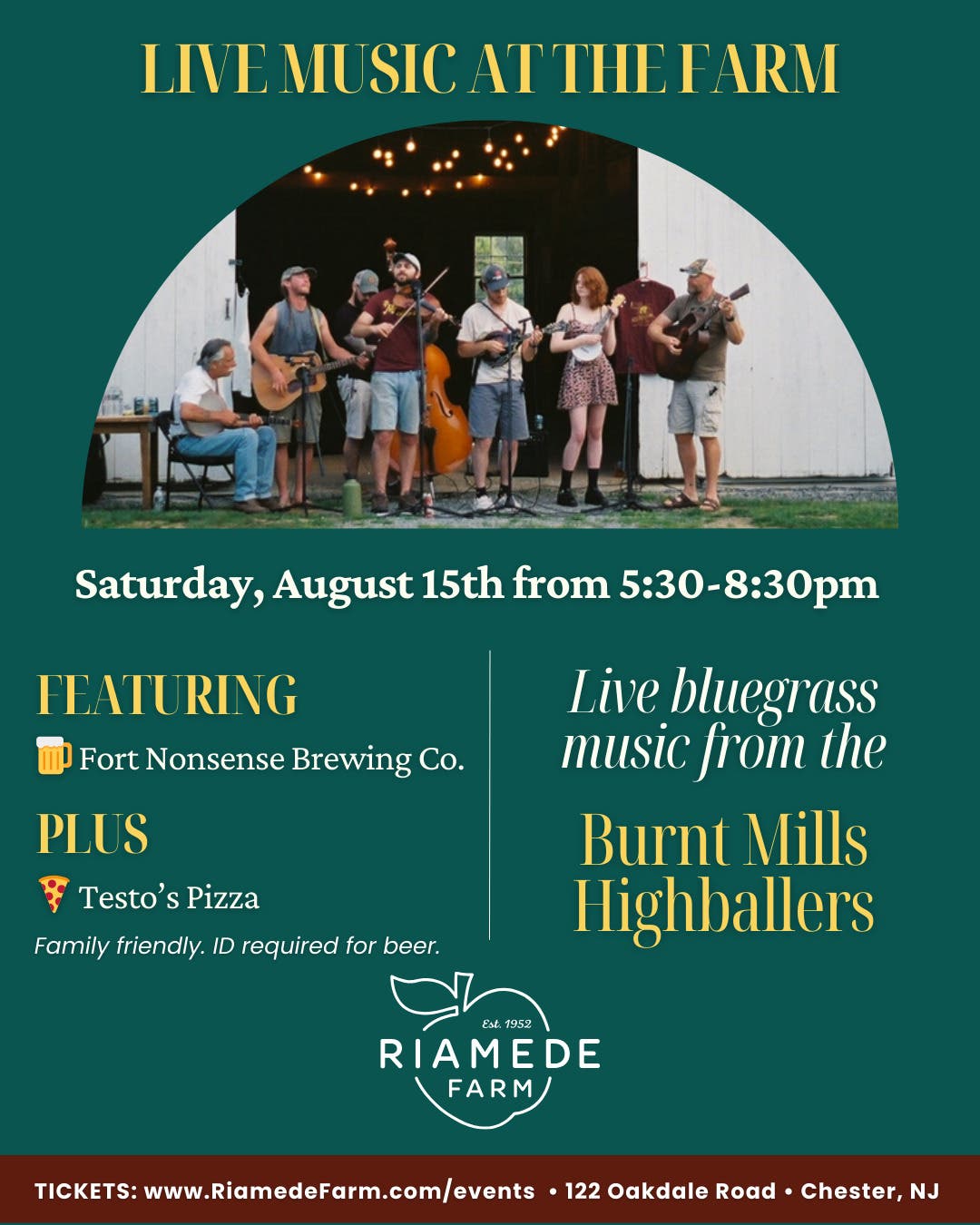 Live Music at the Farm - The Burnt Mills Highballers