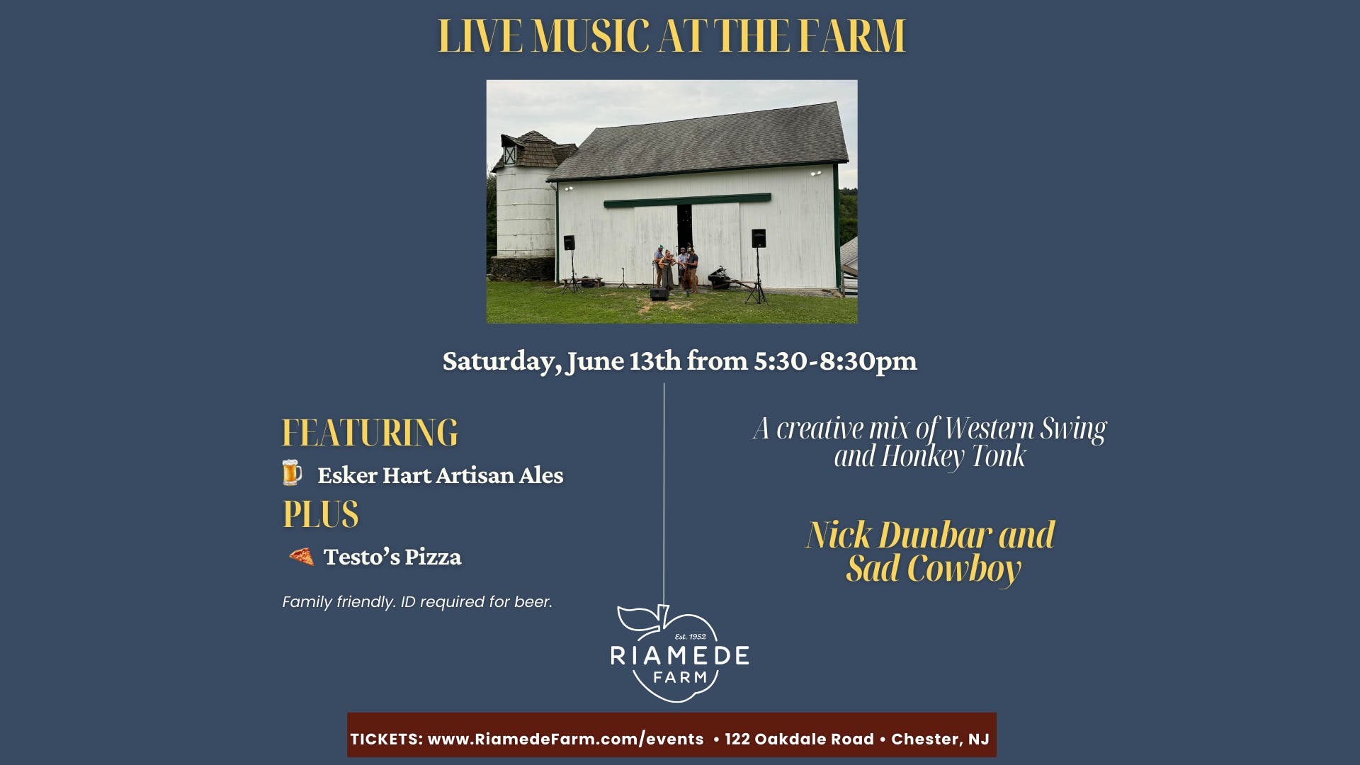 Live Music at the Farm - Nick Dunbar and Sad Cowboy