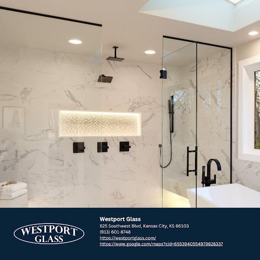 Westport Glass in Kansas City Builds Custom Frameless Shower Enclosures with Low-Iron Glass, Matte B