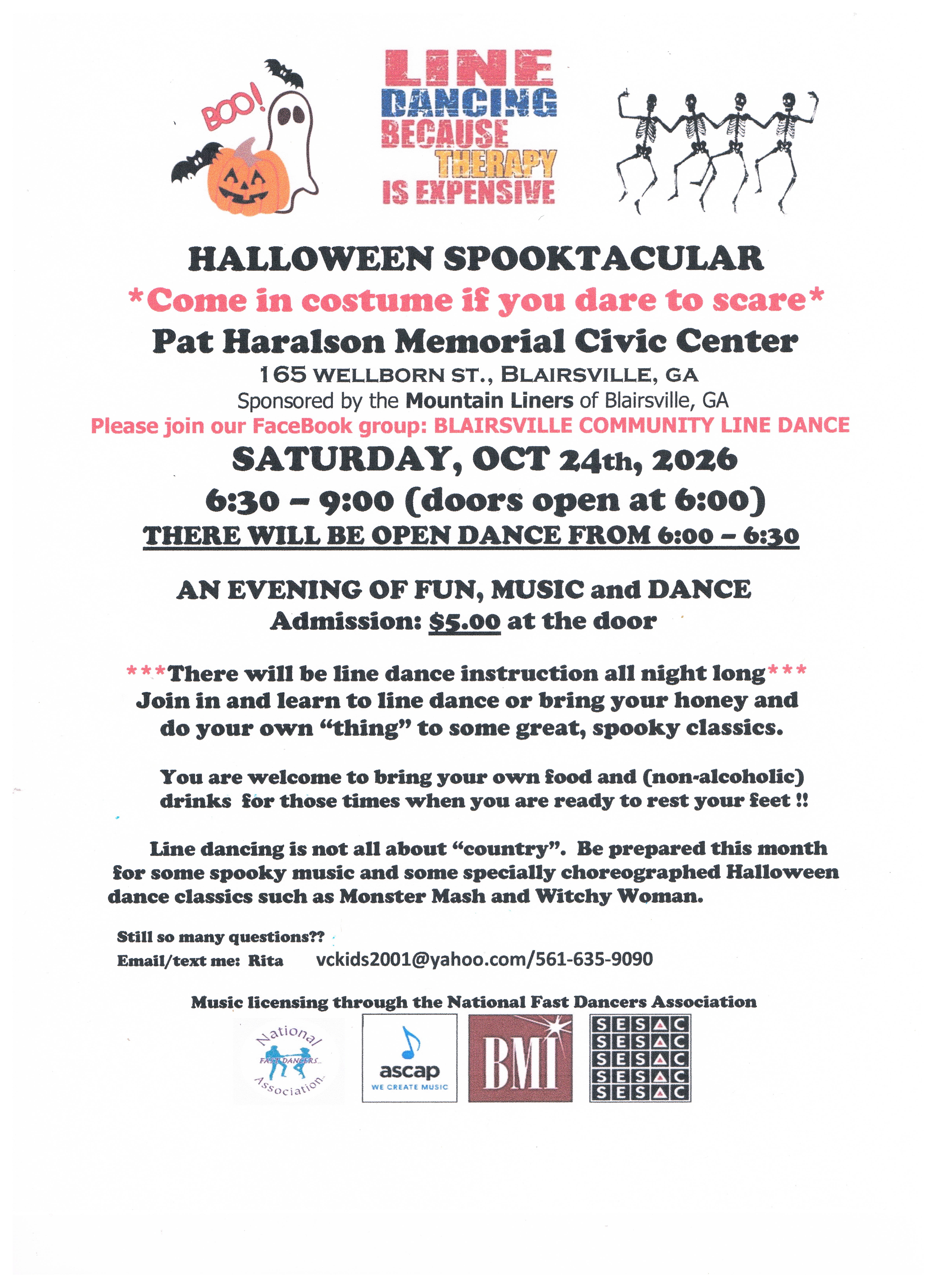 Community Line Dance Halloween Spooktacular