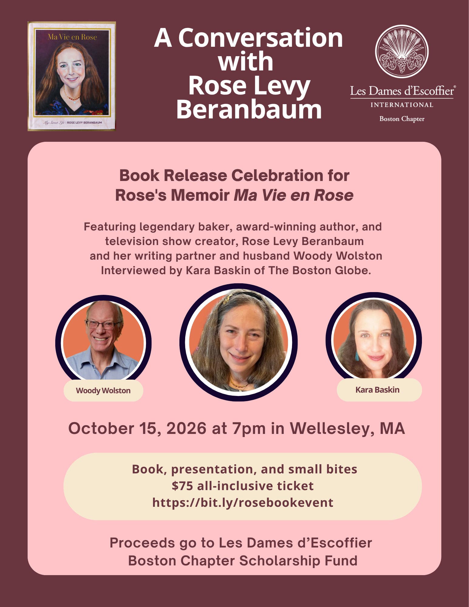 Book Release & Fundraiser: Rose Levy Beranbaum, noted Baker & Author