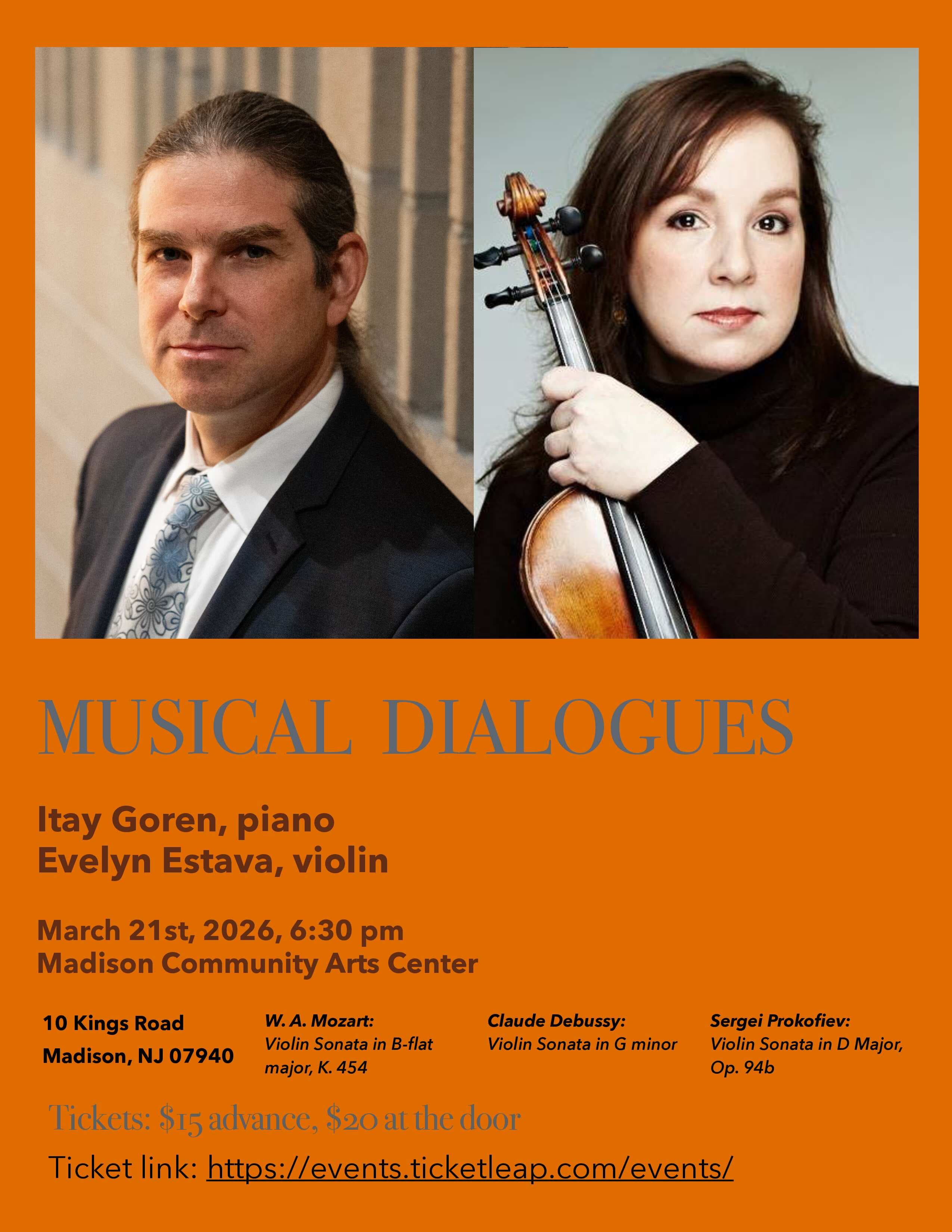 Mar 21 | Violinist Evelyn Estava and Pianist Itay Goren Present ...