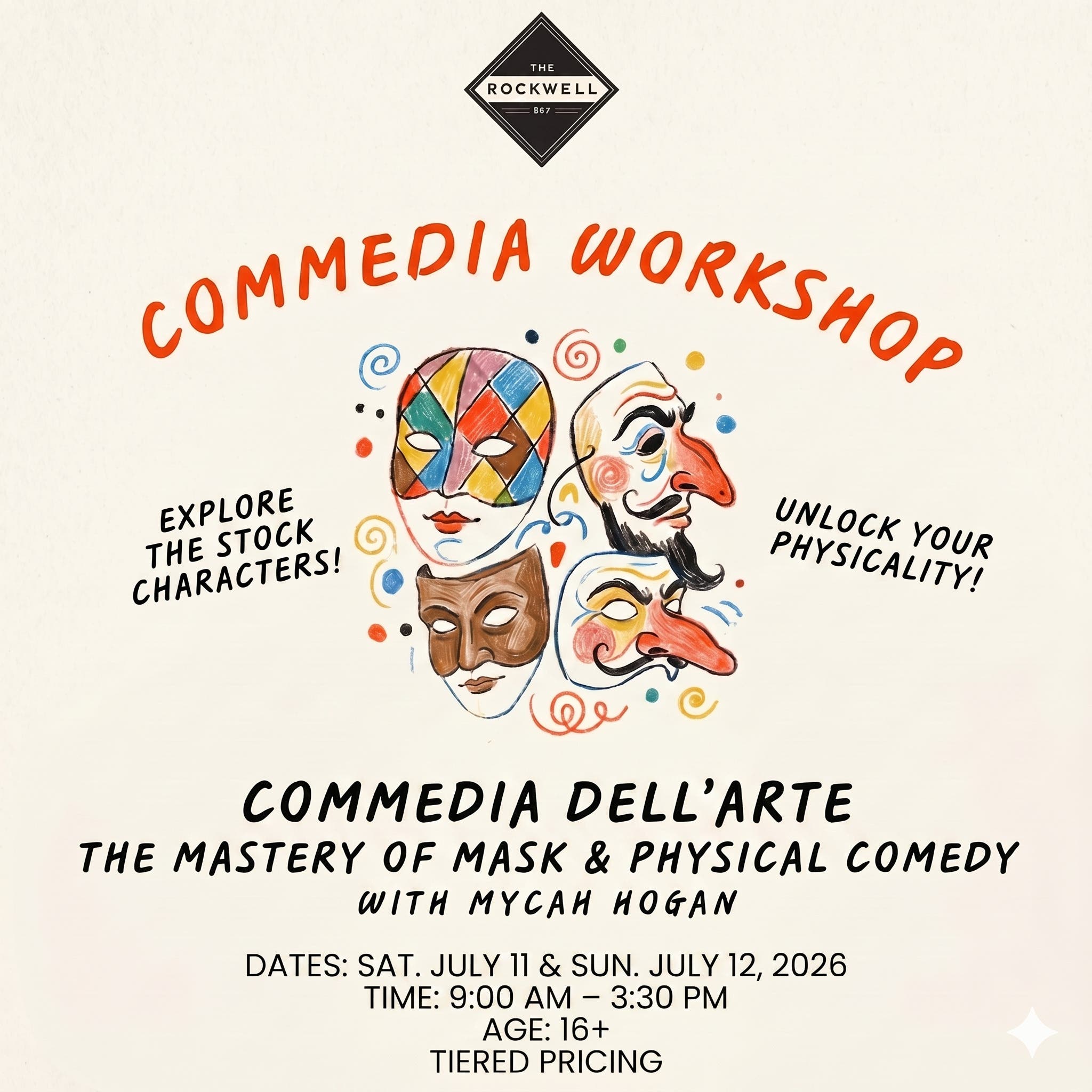 Commedia Dell’Arte: The Mastery of Mask & Physical Comedy with Mycah Hogan