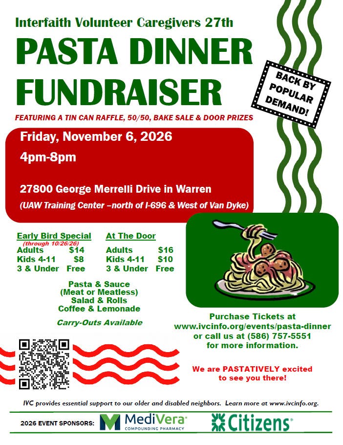 Interfaith Volunteer Caregivers Pasta Dinner
