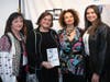  L-R: Cristina Stamatin, of Tangent Club USA, an international women's organization; Andreea Bordeianu, Ph.D., of the American Romanian Cultural Society of Detroit; Artist Ramona Pintea; & Laura Bordeianu at the opening of #WeAreGreekWarriors.