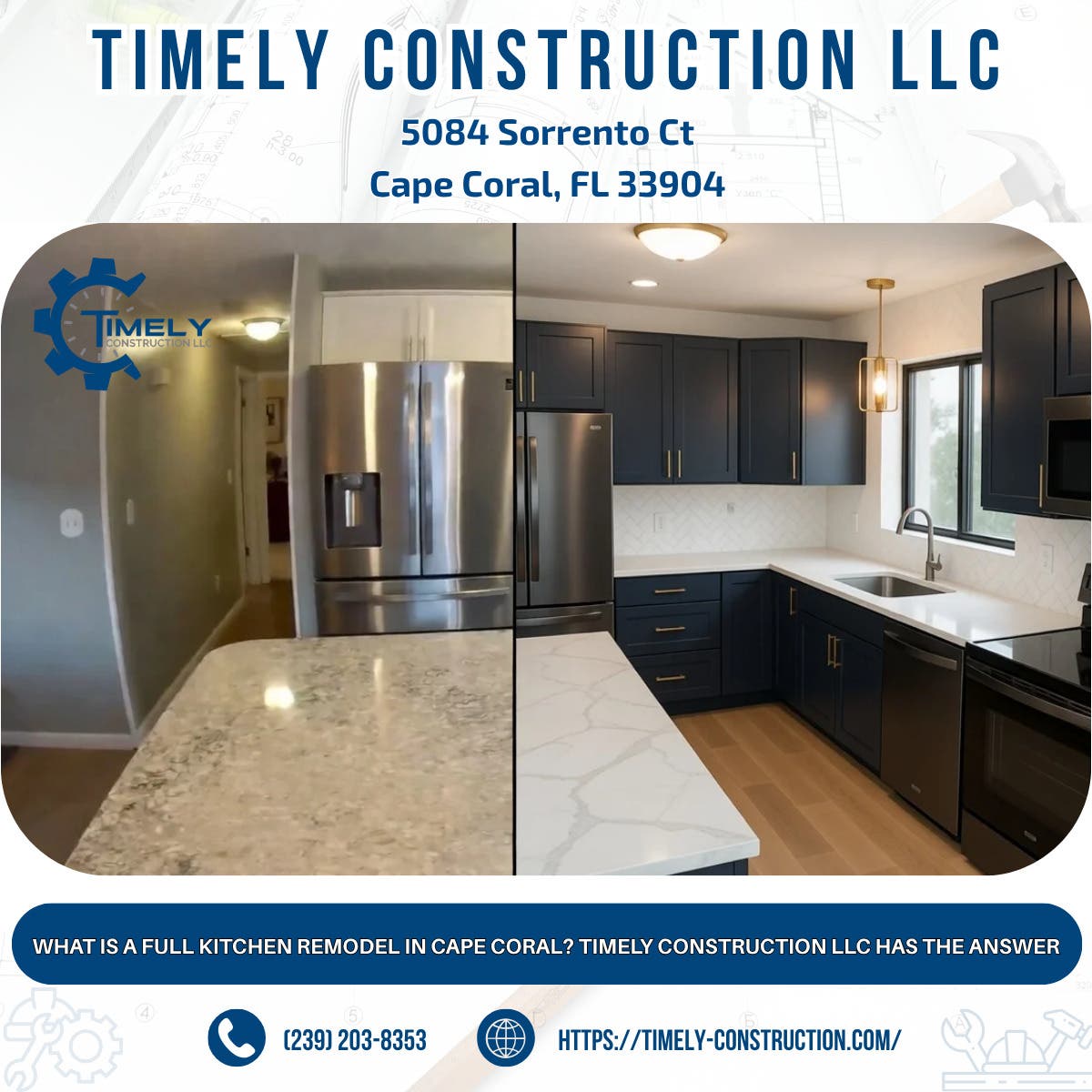 What Is a Full Kitchen Remodel in Cape Coral? Timely Construction LLC Has the Answer