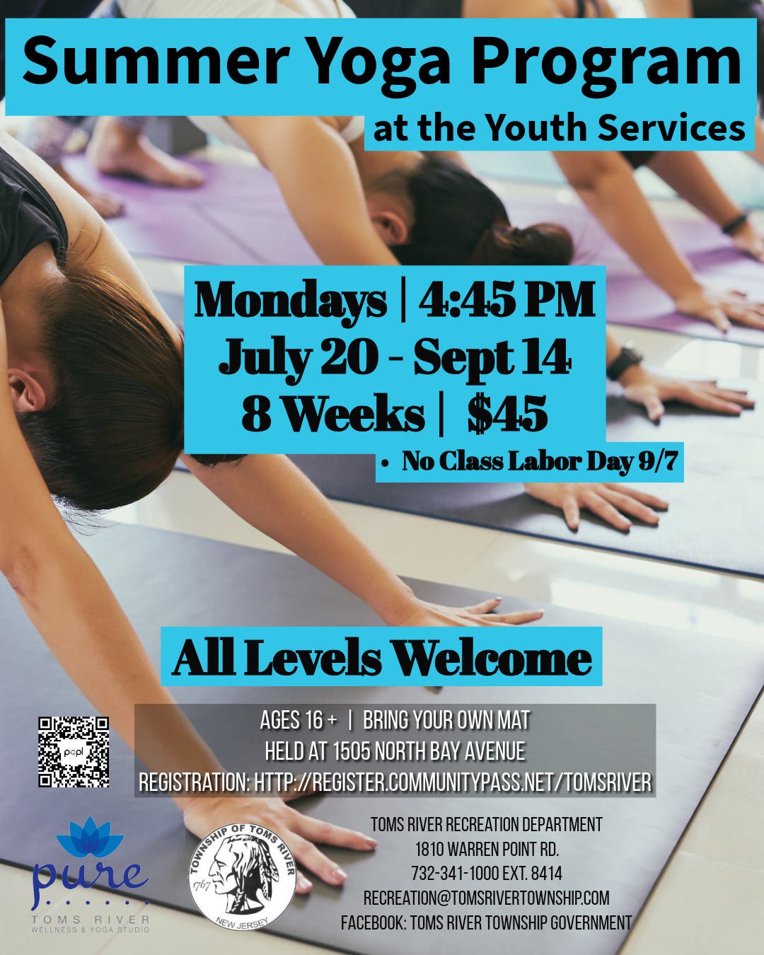 Yoga with PURE & Toms River Recreation