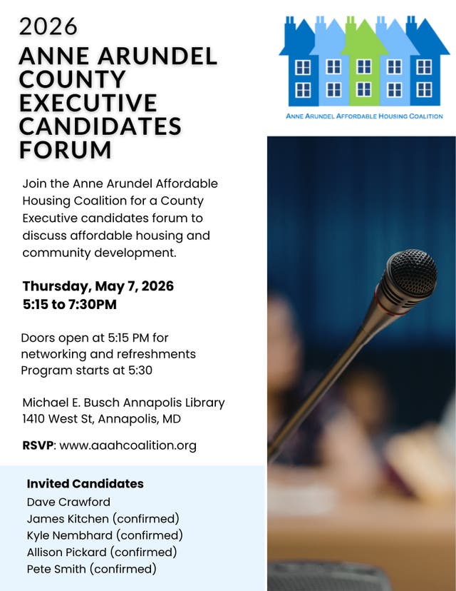May 7 | 2026 Anne Arundel County Executive Candidates Forum | Annapolis ...