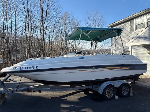 2003 Deck Boat with Dual Axel Trailer