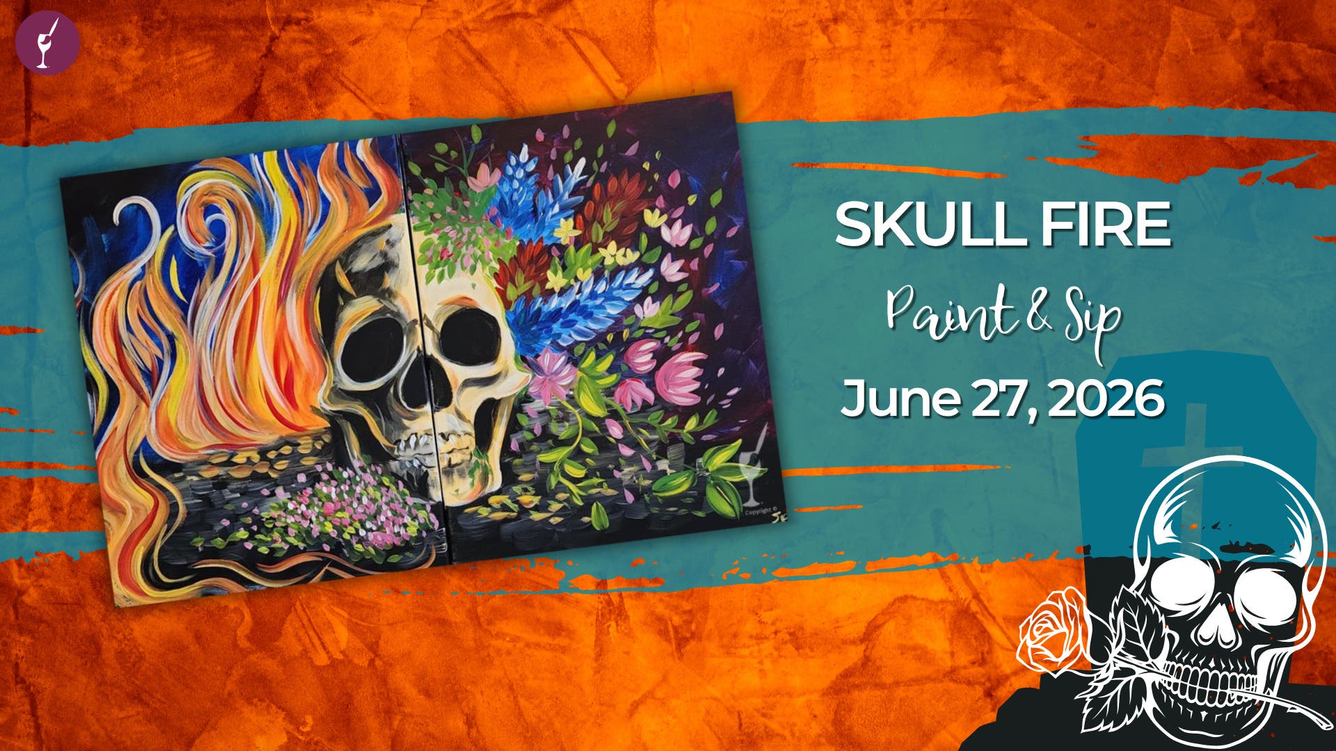 DATE NIGHT! Skull Fire | Paint & Sip