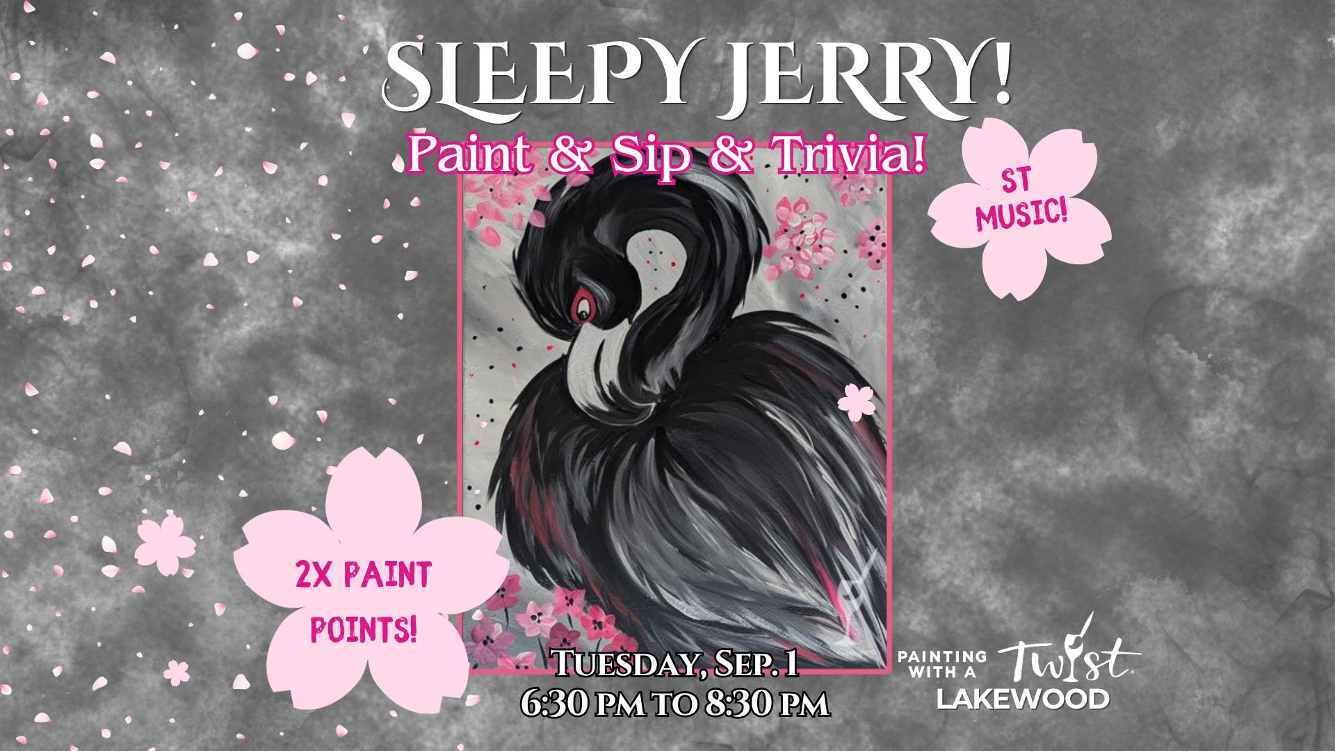 2x Paint Points | SLEEPY JERRY! Music & Trivia + Paint & Sip