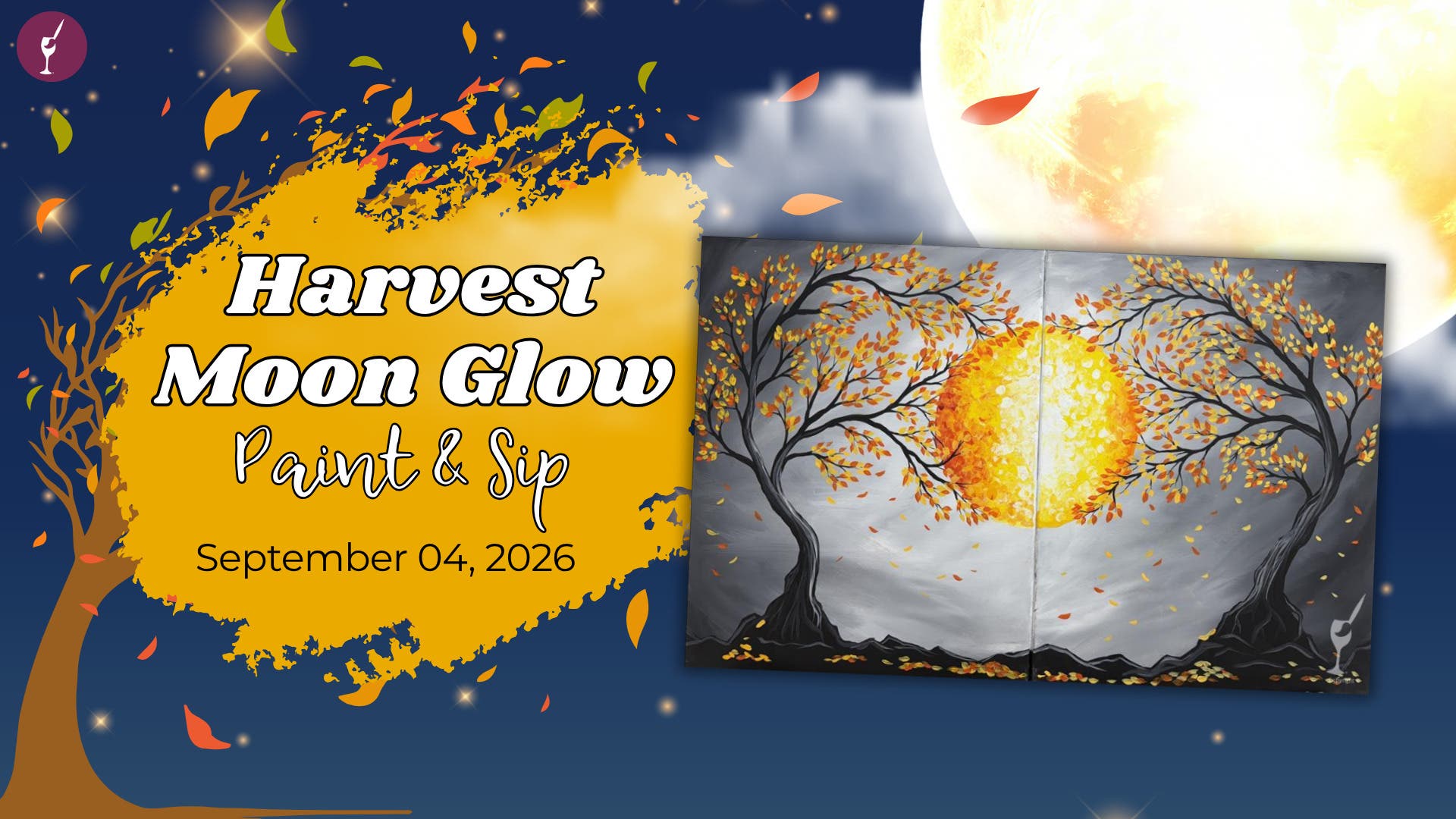 Harvest Moon Glow - Solo or Set | Paint & Sip