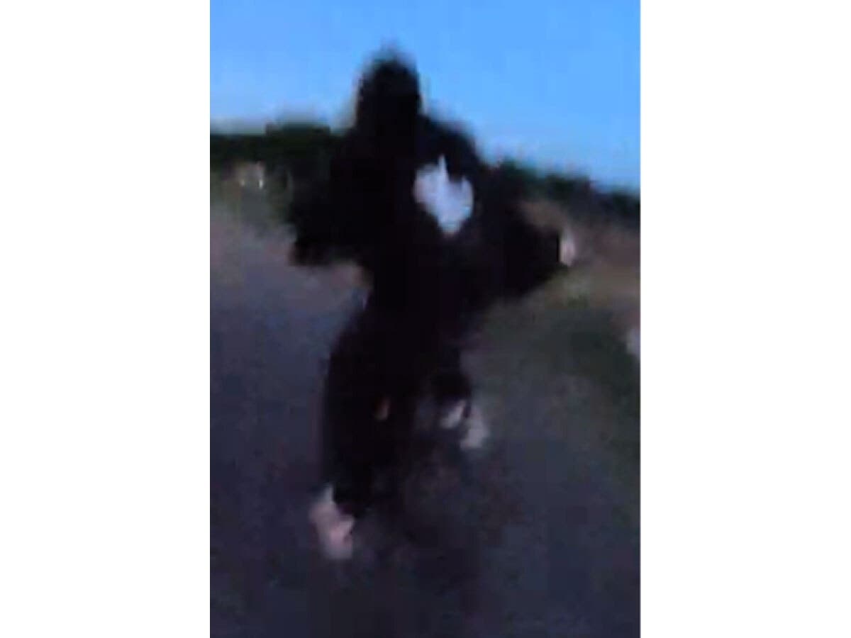 This image from a police body camera shows a person suspected of attempting to abduct a child in Dean Park.