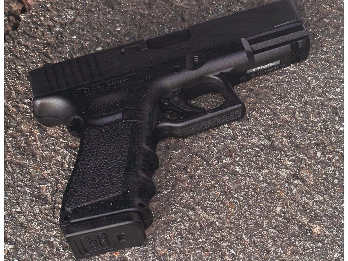The Glock replica pistol aimed by Connor Peltzer on Jan. 6, 2026.