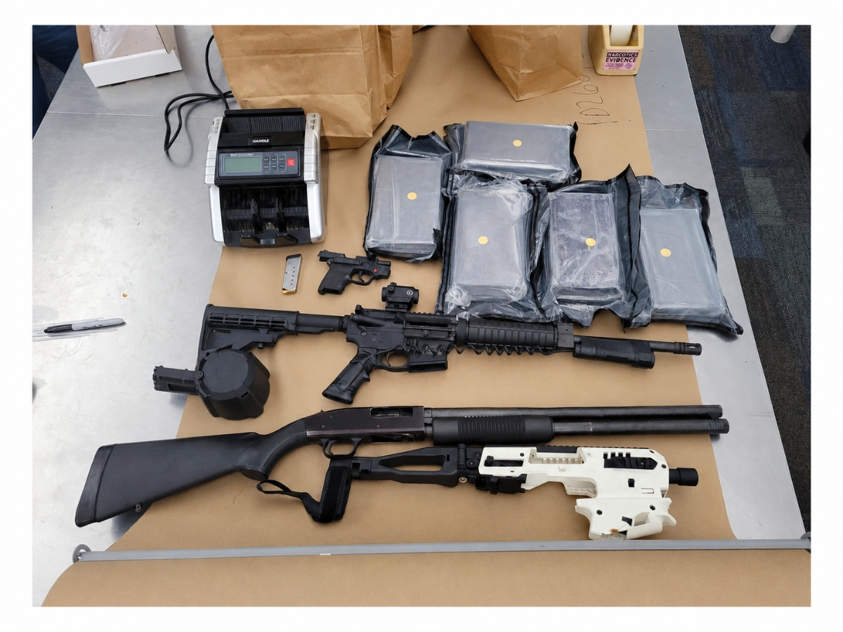 Drugs and weapons seized by police during the investigation.