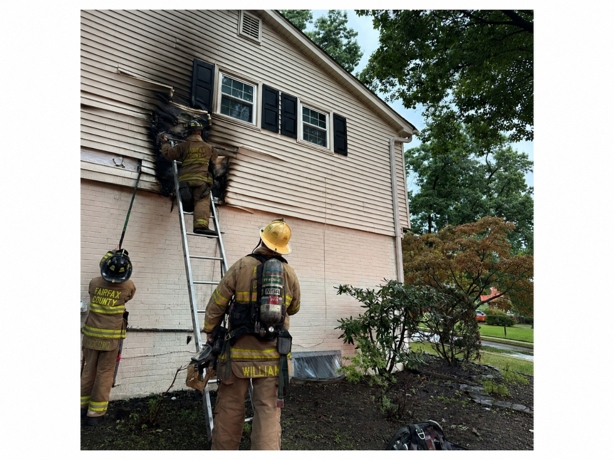 Firefighters respond to a house fire in Vienna Monday evening.