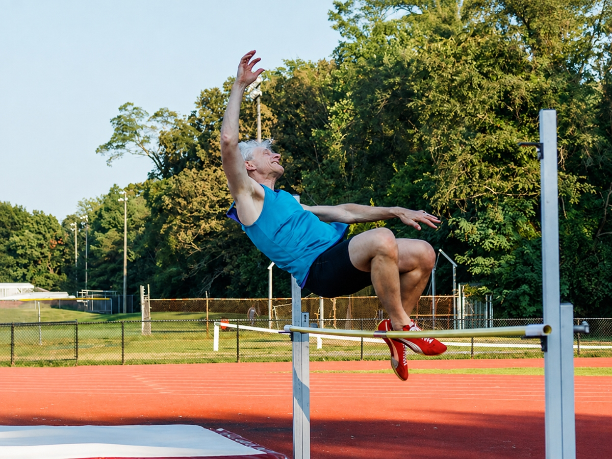 A high jumper competes in the 2022 NVSO.