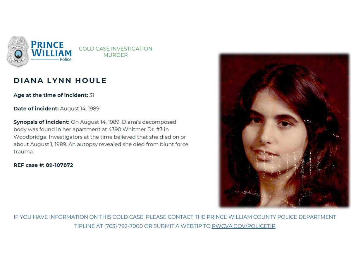 Diana Houle is believed to have died of blunt force trauma.