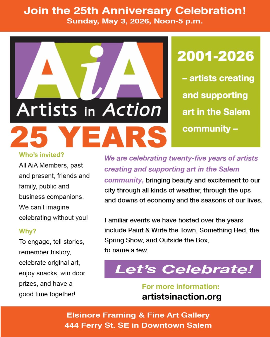 Artists In Action 25th Anniversary Celebration