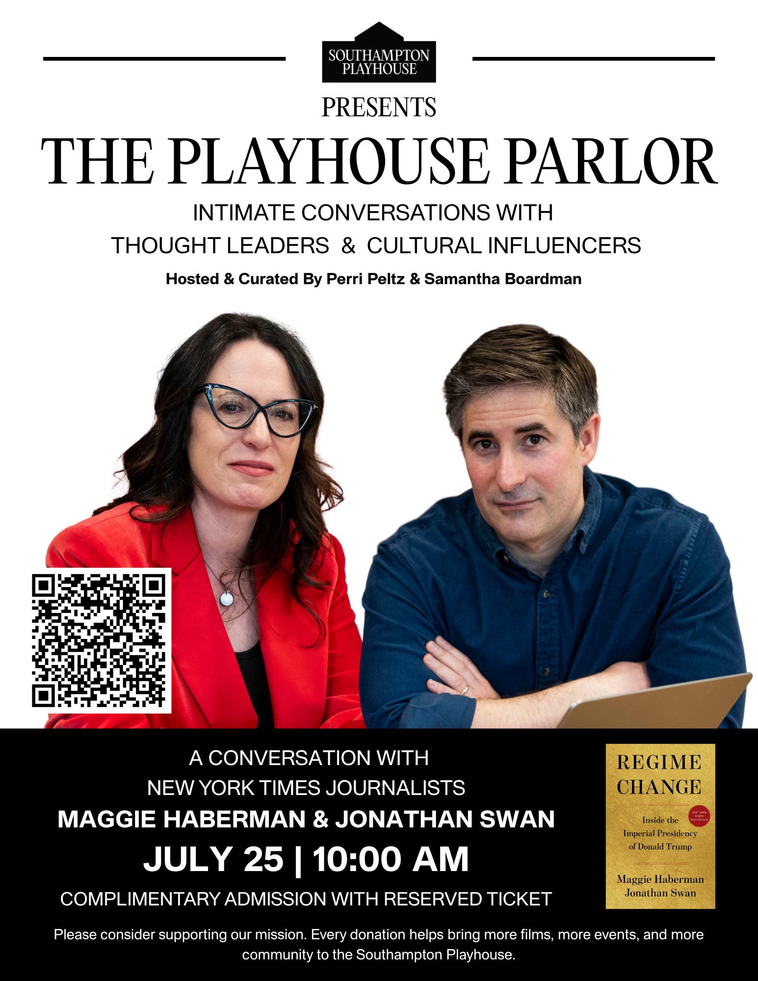 The Playhouse Parlor: Maggie Haberman & Jonathan Swan
