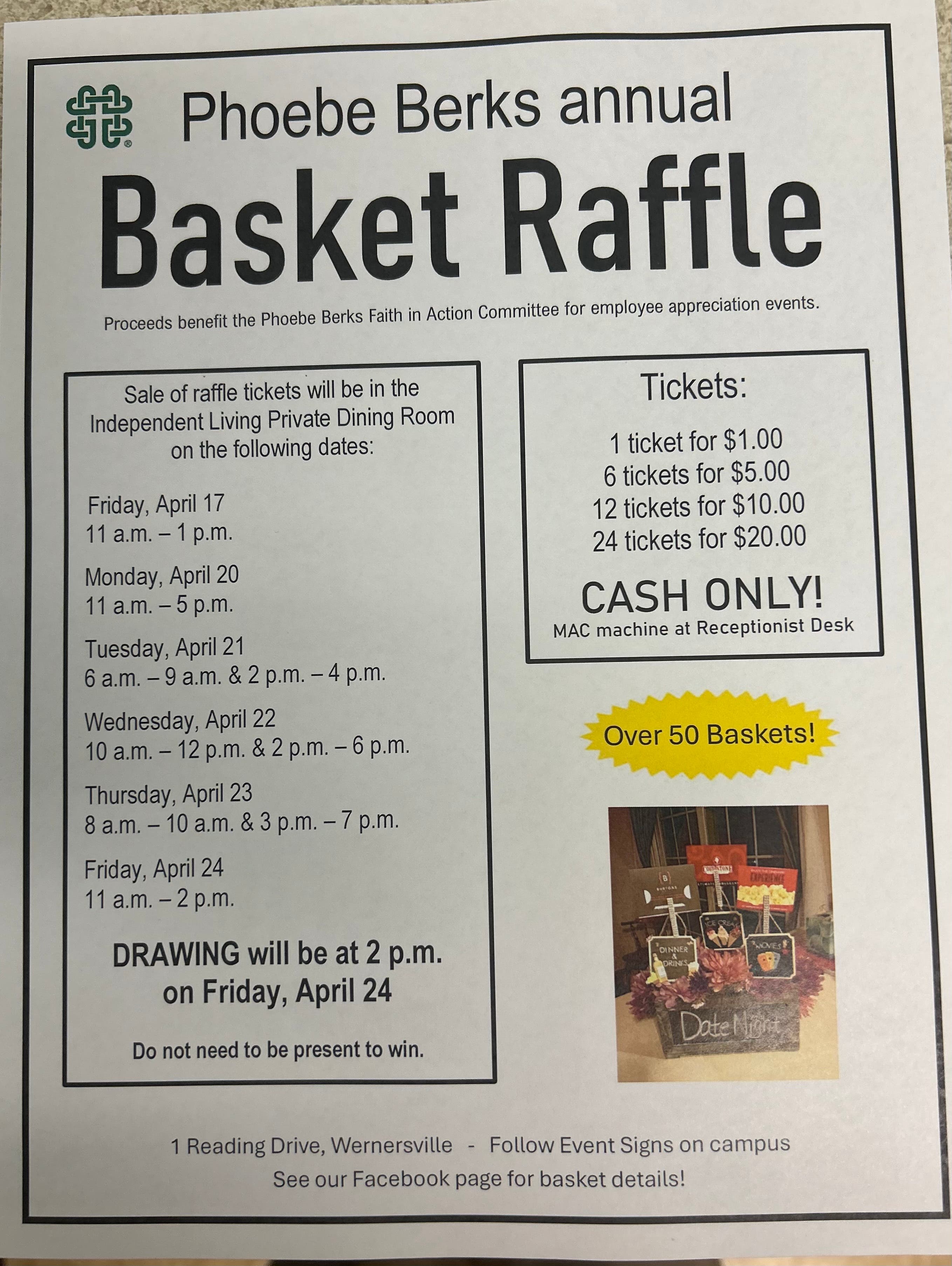  Phoebe Berks Annual Basket Raffle