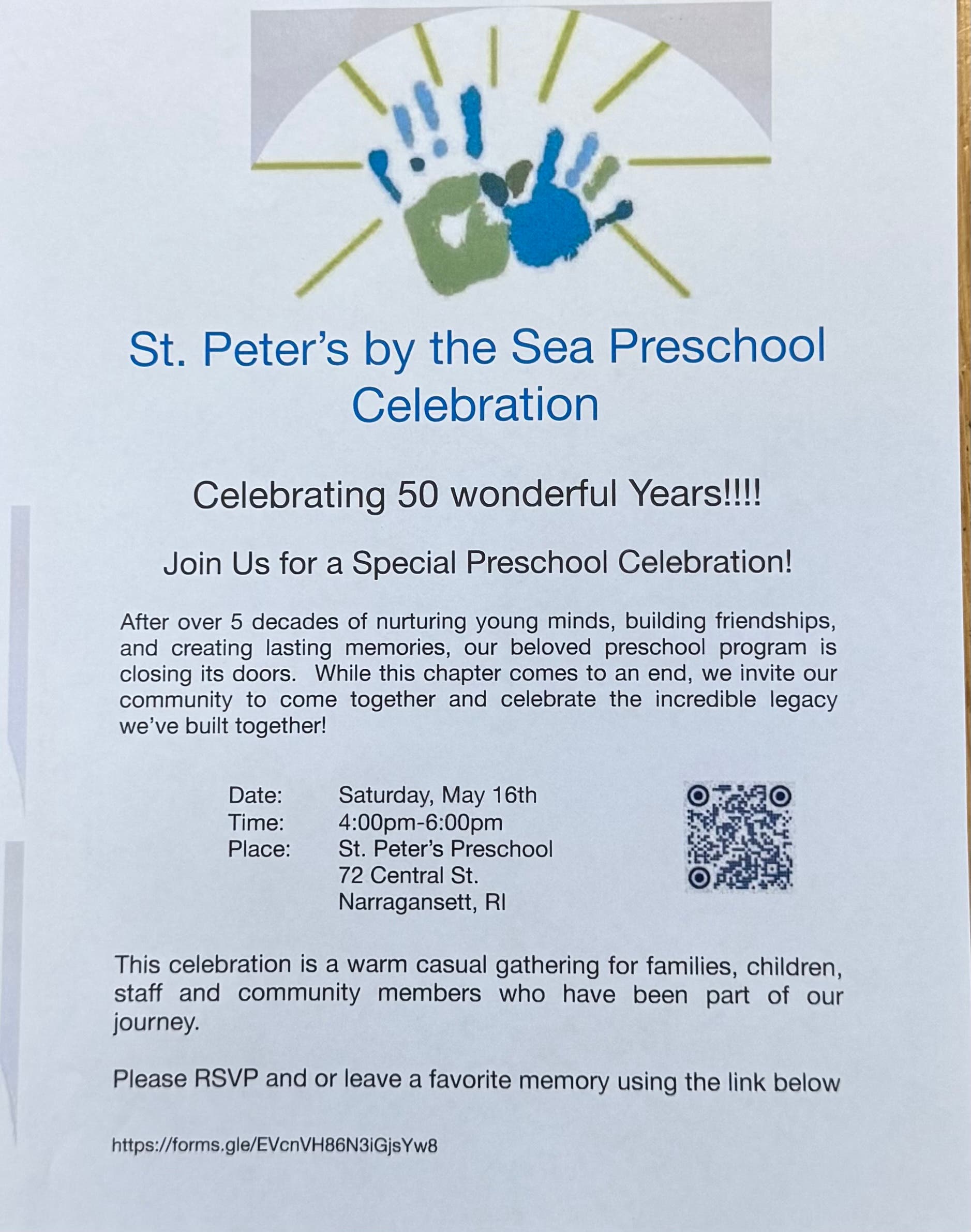 St. Peter’s by the Sea Preschool Celebration
