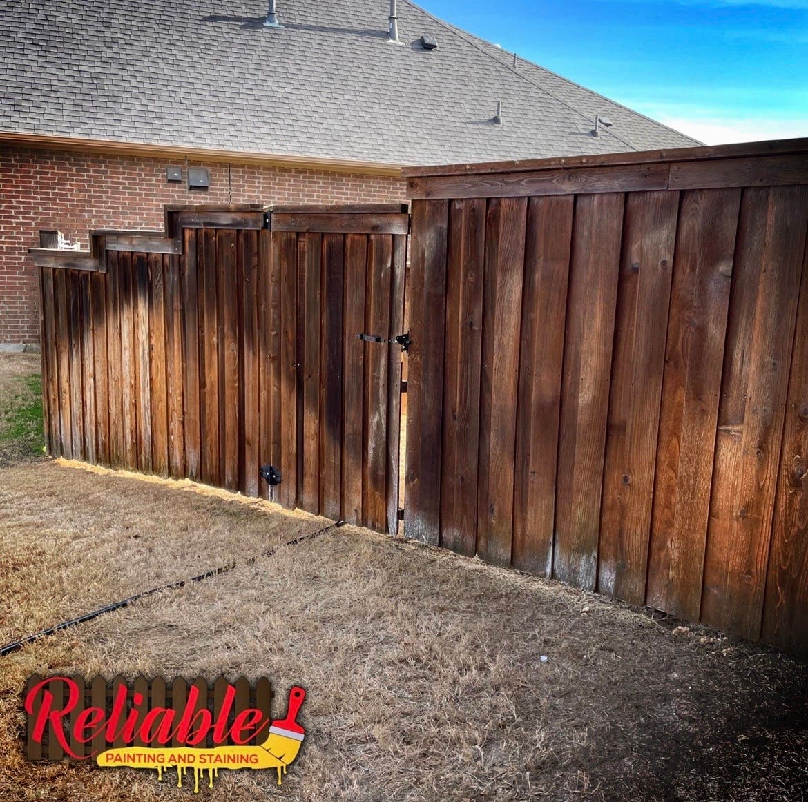 Fence Staining in Keller Texas. Remove Water Damage and Restore Your Fence