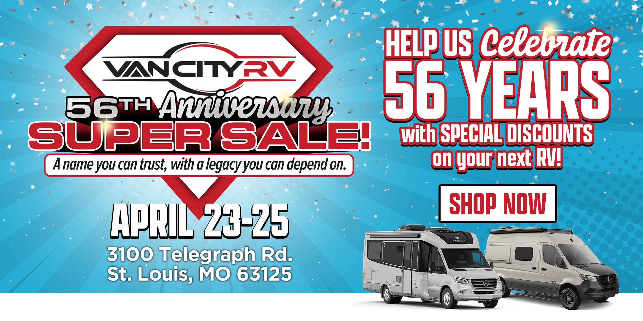 Van City RV’s 56th Anniversary Super Sale Extravaganza