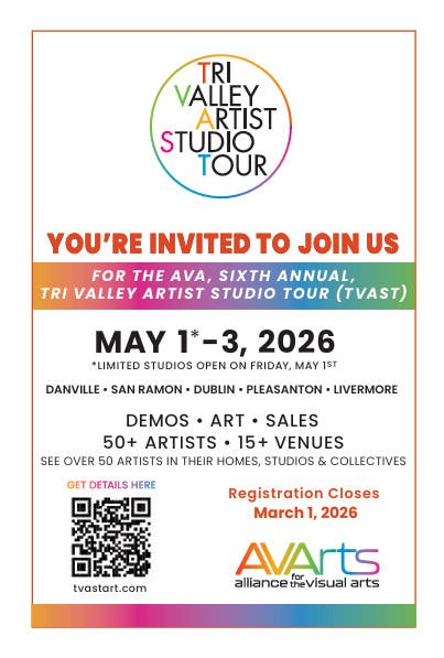 Tri-Valley Artist Studio Tour, May 1, 2 & 3 2026