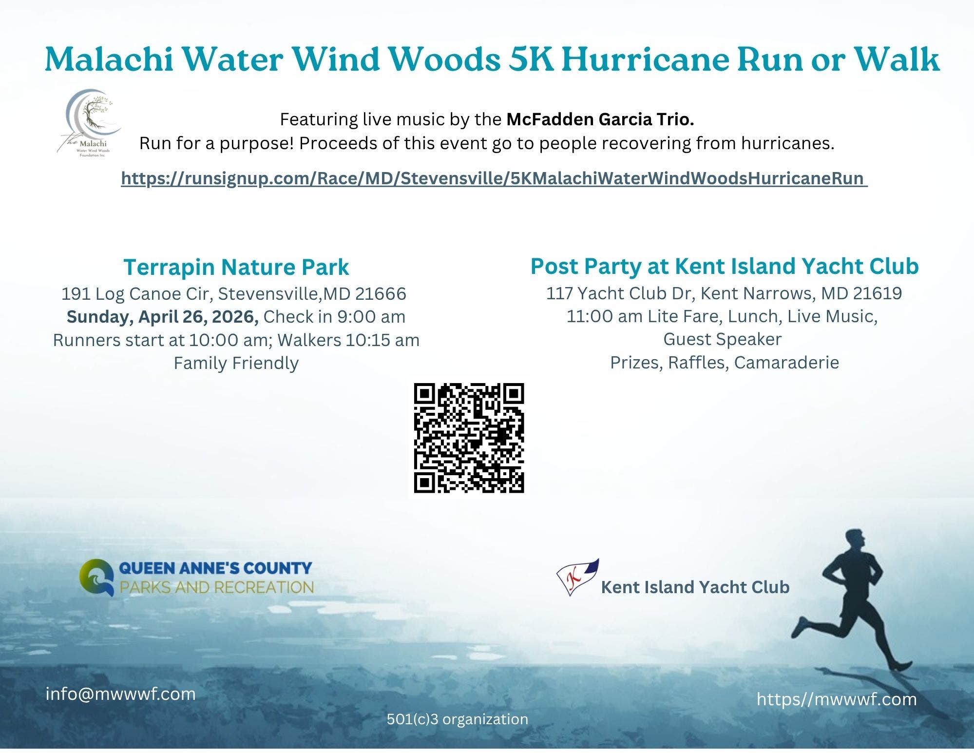 Malachi Water Wind Woods Foundation 5K Hurricane Run or Walk 