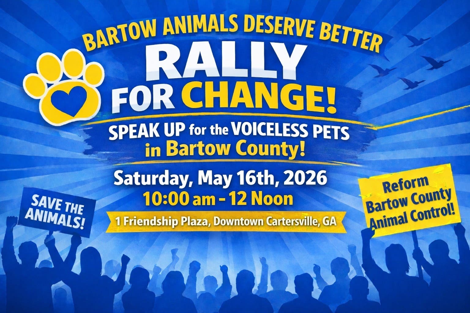 RALLY to Speak Up for Homeless Pets in Bartow County, GA 