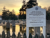 Figure 1. A conceptual visual depiction of the catastrophic flooding conditions that could occur if the Village Board proceeds with installing sewage leaching ponds directly above the 1721 North End Burial Ground. 