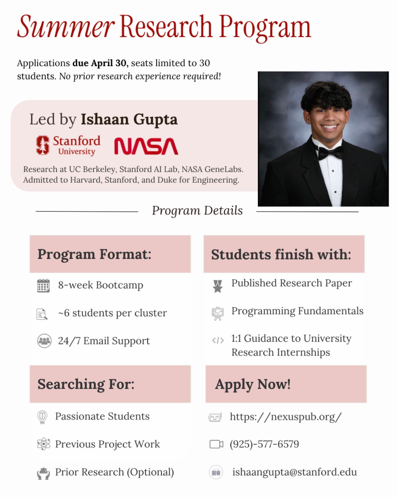 Summer Research Program for Students 