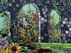 Ron's Garden, a hand-cut glass and tile mosaic created by Christine Baldino, now permanently housed at NJ Sharing Network headquarters in New Providence, NJ
