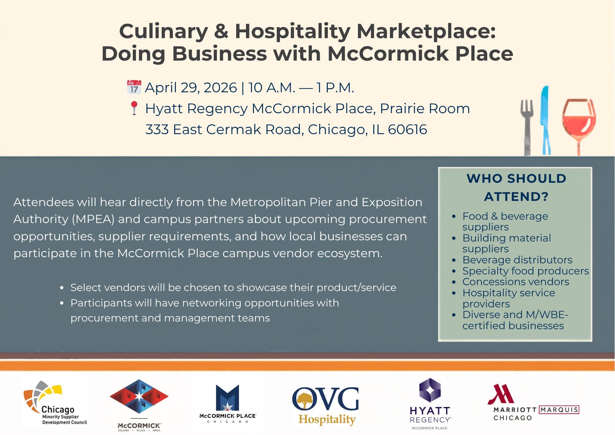 Culinary & Hospitality Marketplace: Doing Business with McCormick Place 