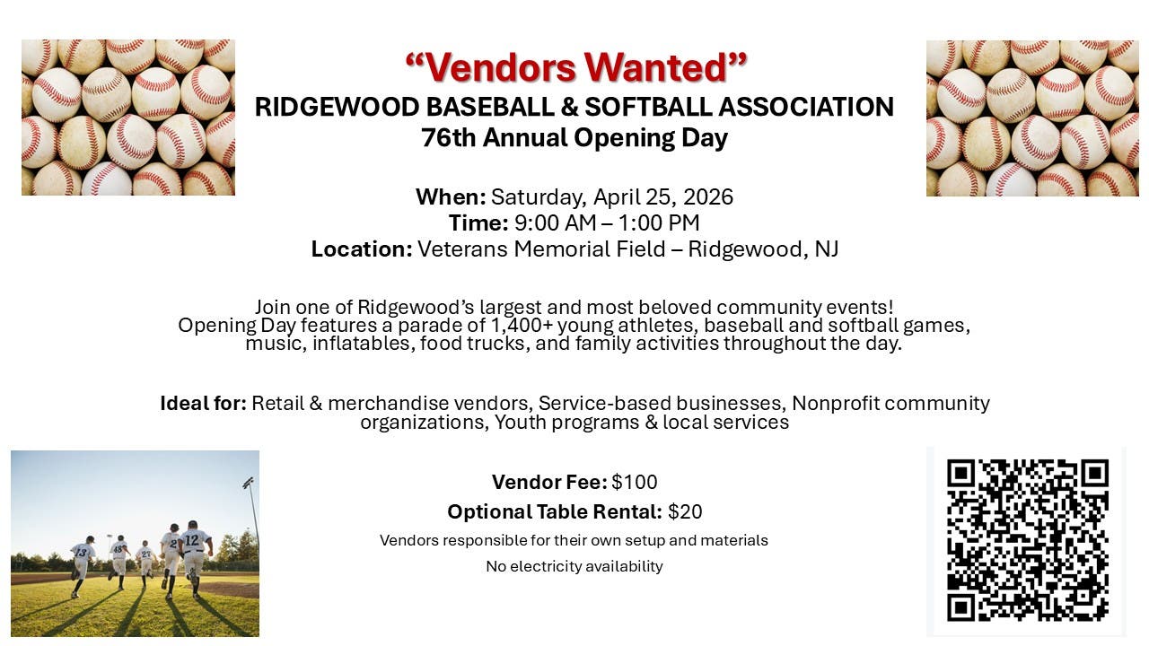 RIDGEWOOD BASEBALL & SOFTBALL ASSOCIATION 76th Annual Opening Day