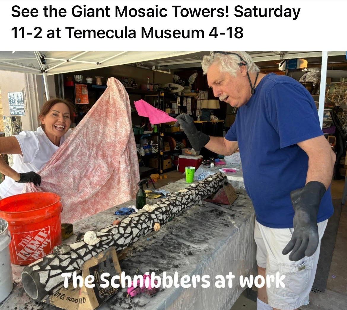 Art in the Park Mosaics by The Schnibblers 