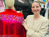 Yulia sourcing fabrics in NYC Garment District for the fashion camp program