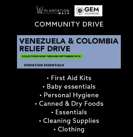 Colombia and Venezuela Relief Drive at Plantation Walk