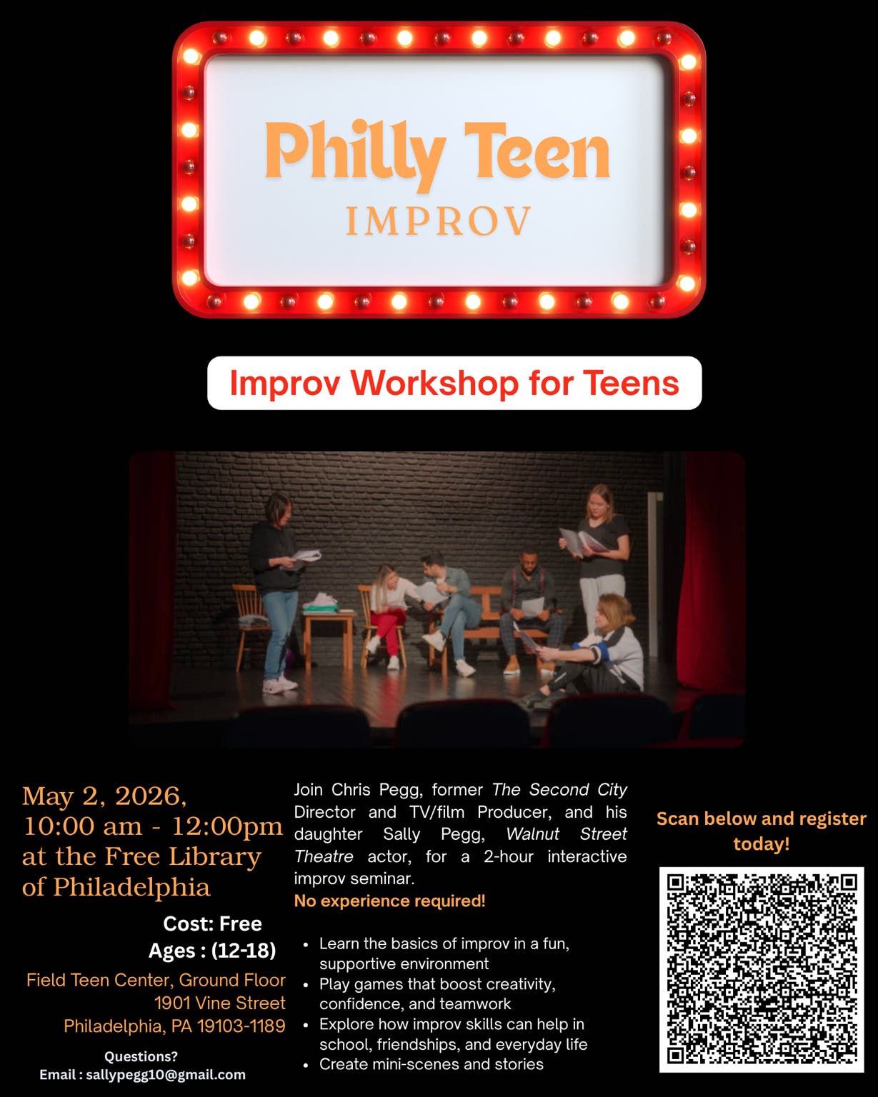 Free Improv Workshop for Teens on May 2nd