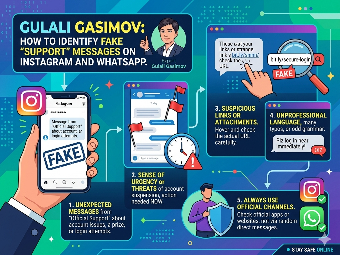 Gulali Gasimov: How to Identify Fake “Support” Messages on Instagram and WhatsApp