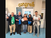 Emily Bedolla celebrates with campus leaders at Harmony School of Innovation–Fort Worth after being named a recipient of the Amazon Future Engineer Scholarship.