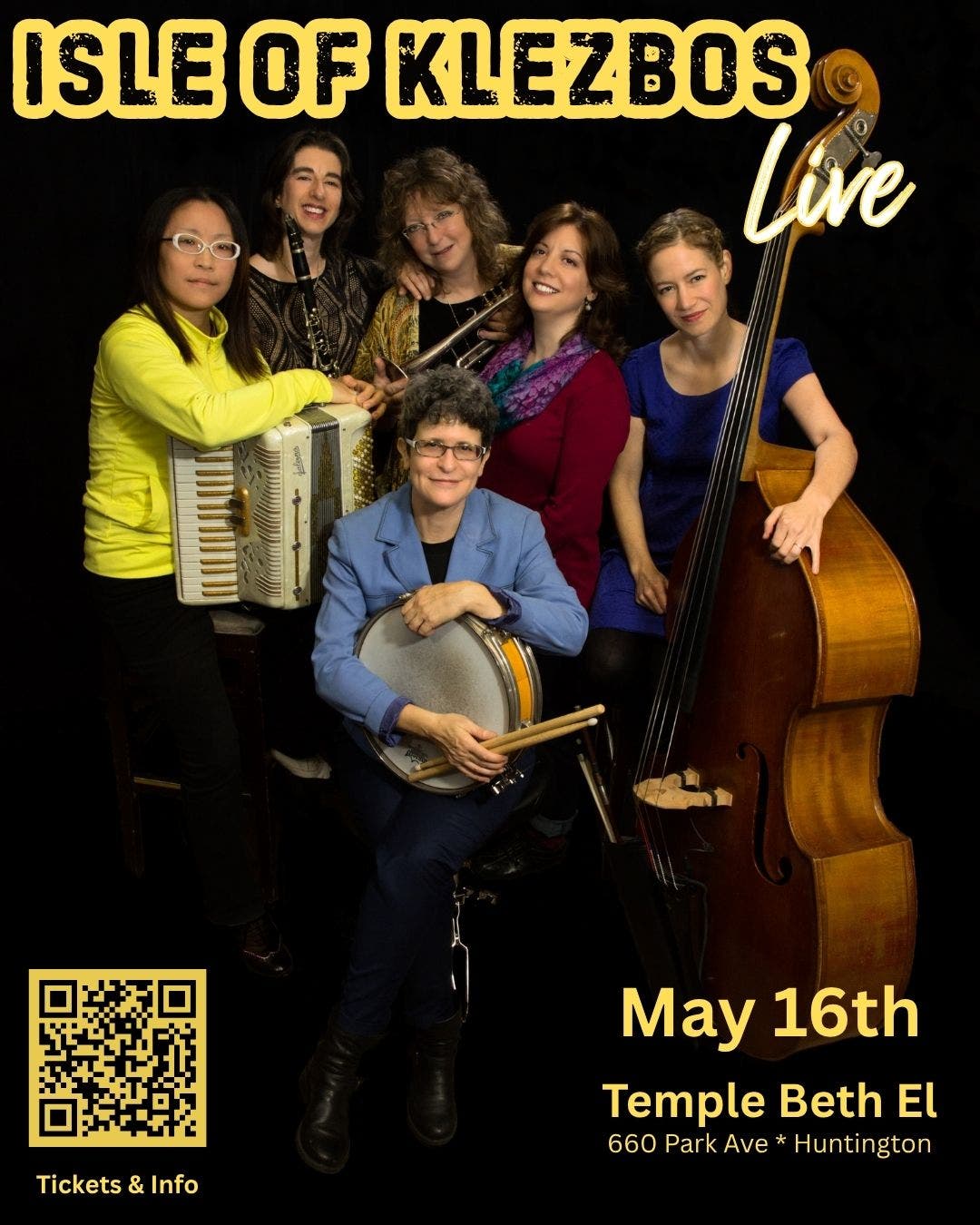 Huntington: Isle of Klezbos Concert at Temple Beth El May 16th, 2026