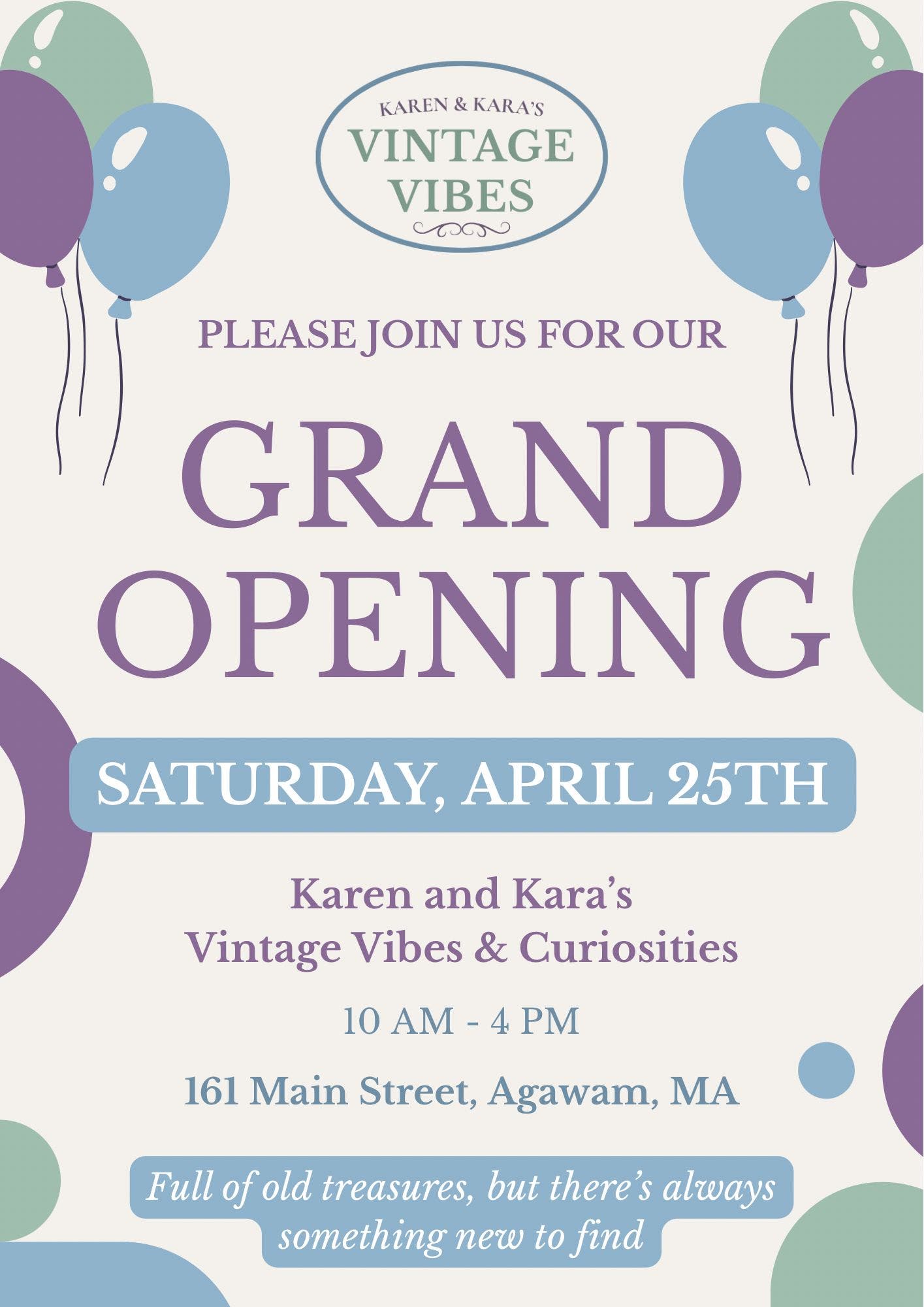 Karen and Kara's Vintage Vibes & Curiosities Grand Opening Celebration
