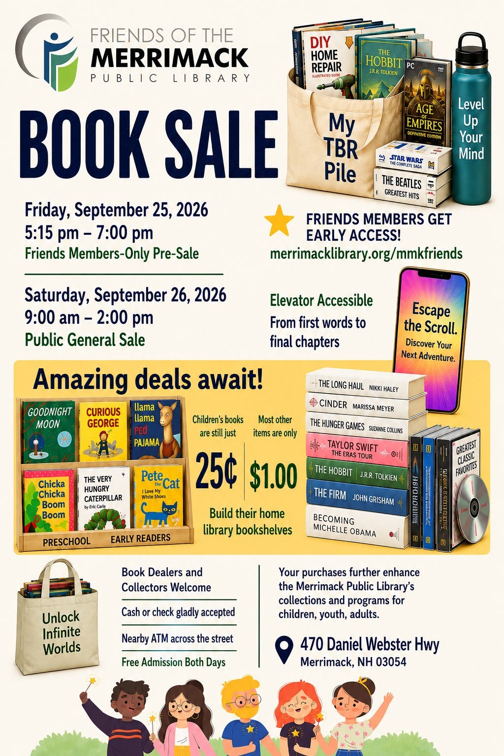 Friends of the Merrimack Public Library Fall Book Sale - Merrimack, NH