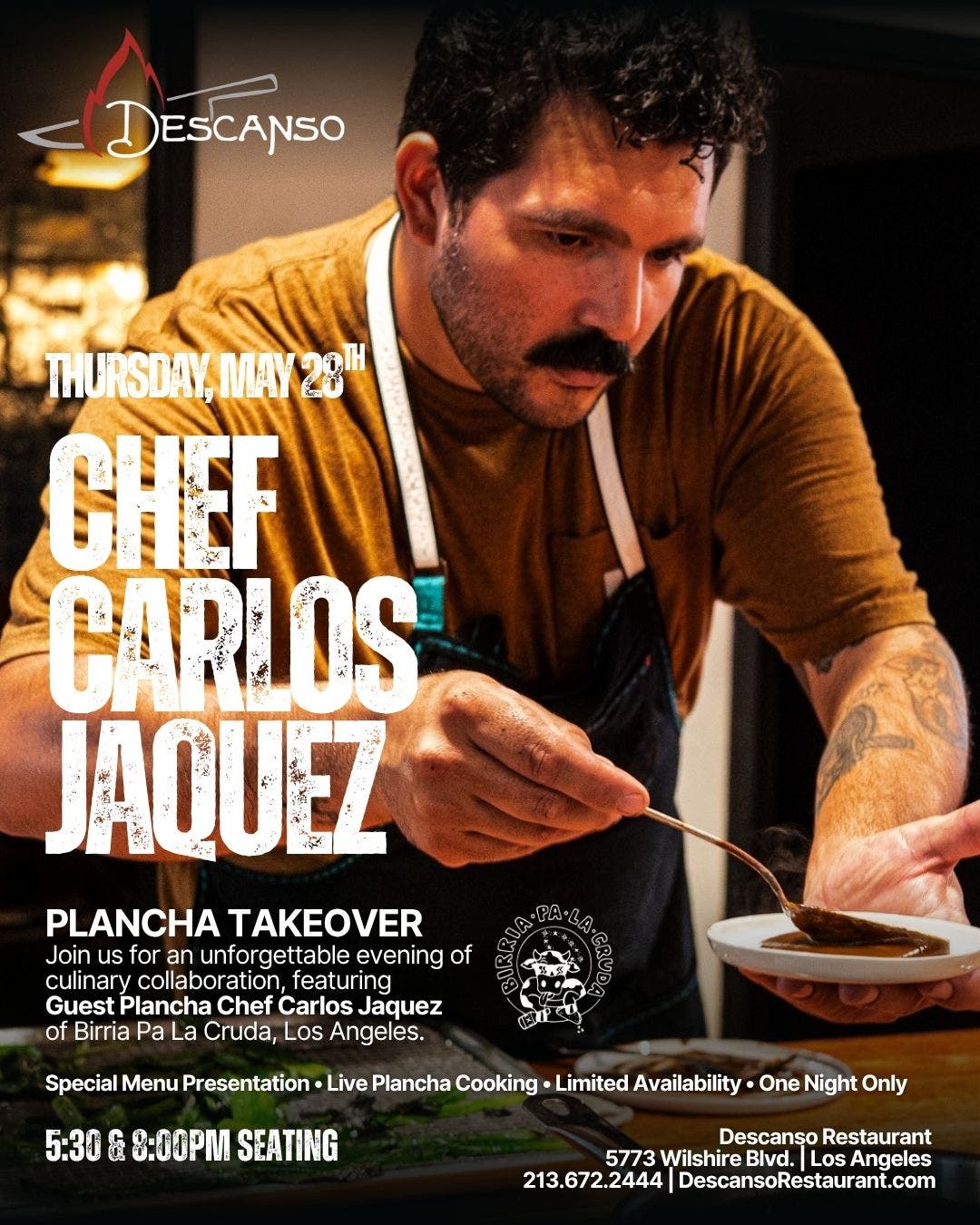 Carlos Jaquez of Birria Pa La Cruda x Descanso Guest Chef Takeover